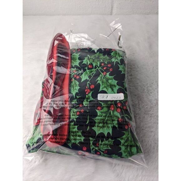 Hell Bunny Christmas Belted Skirt Holly Leaf And Berries Cotton Pleated Pockets‎ - Picture 8 of 8